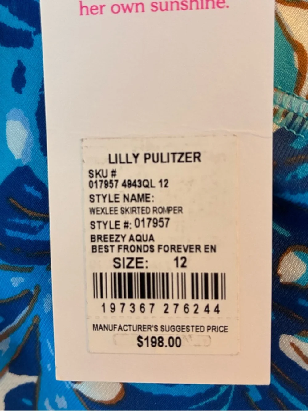 NWT Lilly Pulitzer Wexlee romper SHORTS ONLY B084 - Picture 3 of 3